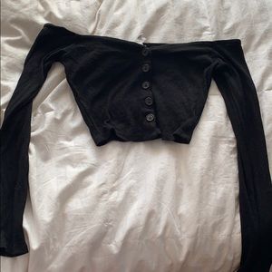Black off the shoulder crop top